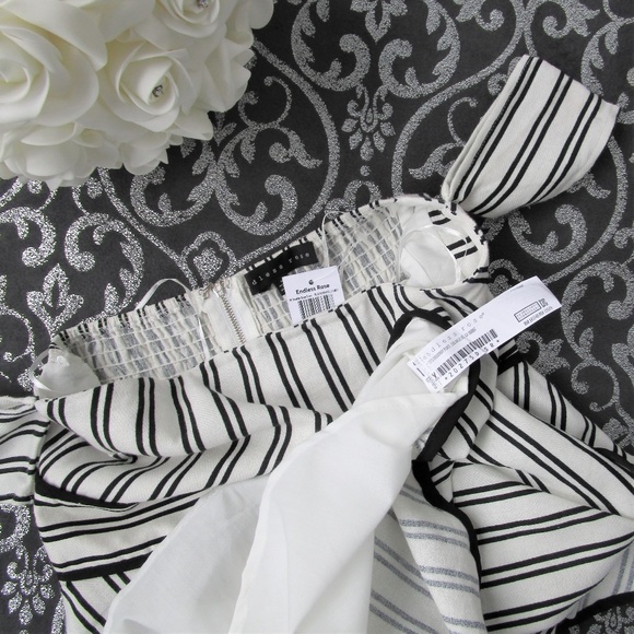 NWT Endless Rose Stripe Off Shoulder Ruffle Dress - Picture 8 of 8